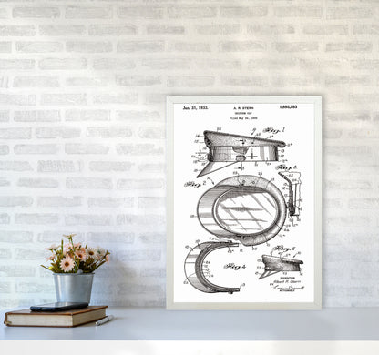 Police Man Hat Patent Art Print by Jason Stanley A2 Oak Frame