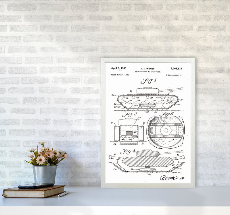 Military Tank Patent Art Print by Jason Stanley A2 Oak Frame