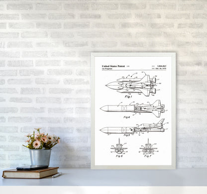 Space Shuttle Patent Art Print by Jason Stanley A2 Oak Frame