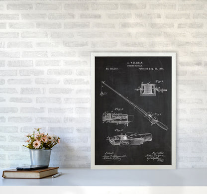 Fishing Rod Patent Art Print by Jason Stanley A2 Oak Frame