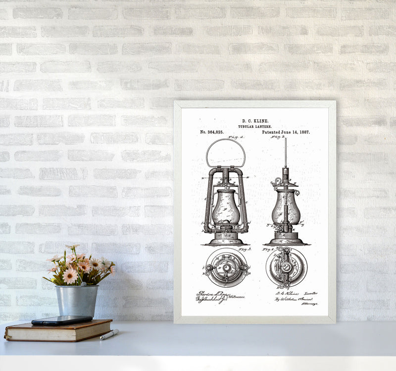 Vintage Lamp Patent Art Print by Jason Stanley A2 Oak Frame