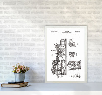 Butter Churn Patent Art Print by Jason Stanley A2 Oak Frame