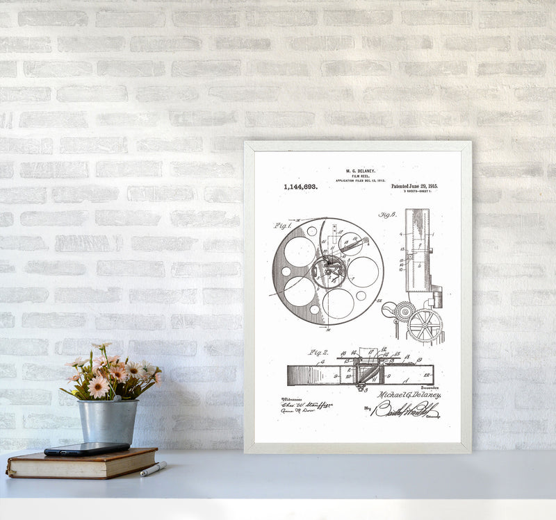 Film Reel Patent 2 Art Print by Jason Stanley A2 Oak Frame