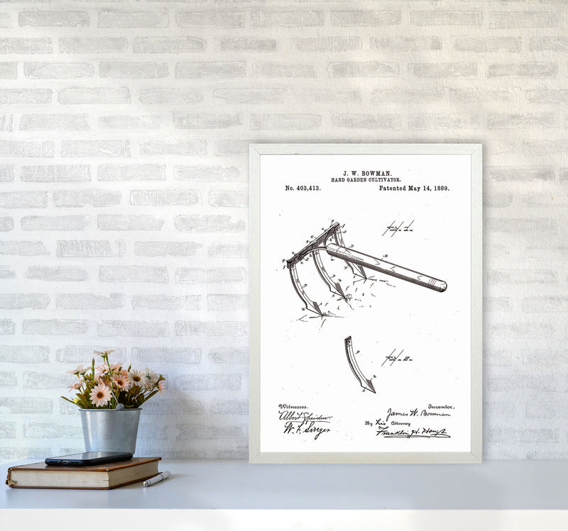Garden Tool Patent Art Print by Jason Stanley A2 Oak Frame
