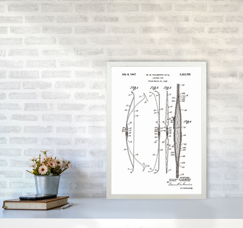 Archery Bow Patent Art Print by Jason Stanley A2 Oak Frame