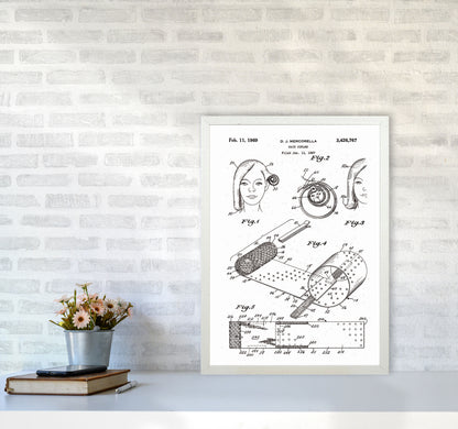 Hair Curler Patent Art Print by Jason Stanley A2 Oak Frame
