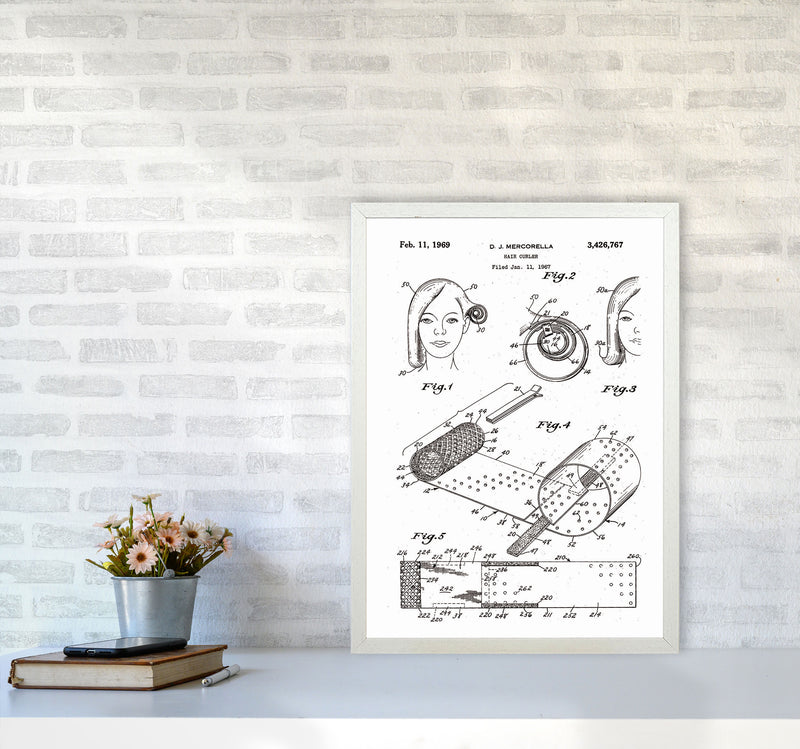 Hair Curler Patent Art Print by Jason Stanley A2 Oak Frame