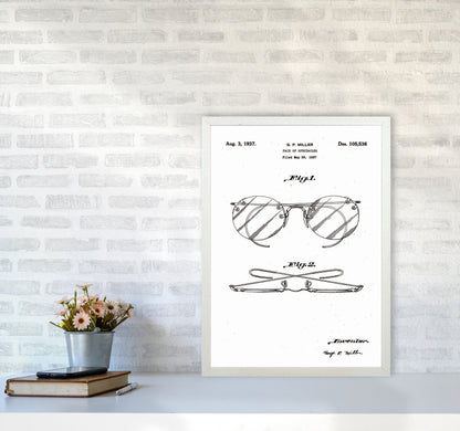 Spectacles Patent Art Print by Jason Stanley A2 Oak Frame