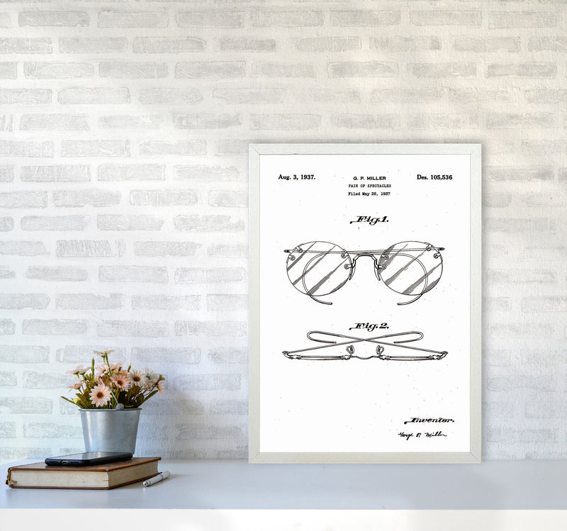 Spectacles Patent Art Print by Jason Stanley A2 Oak Frame