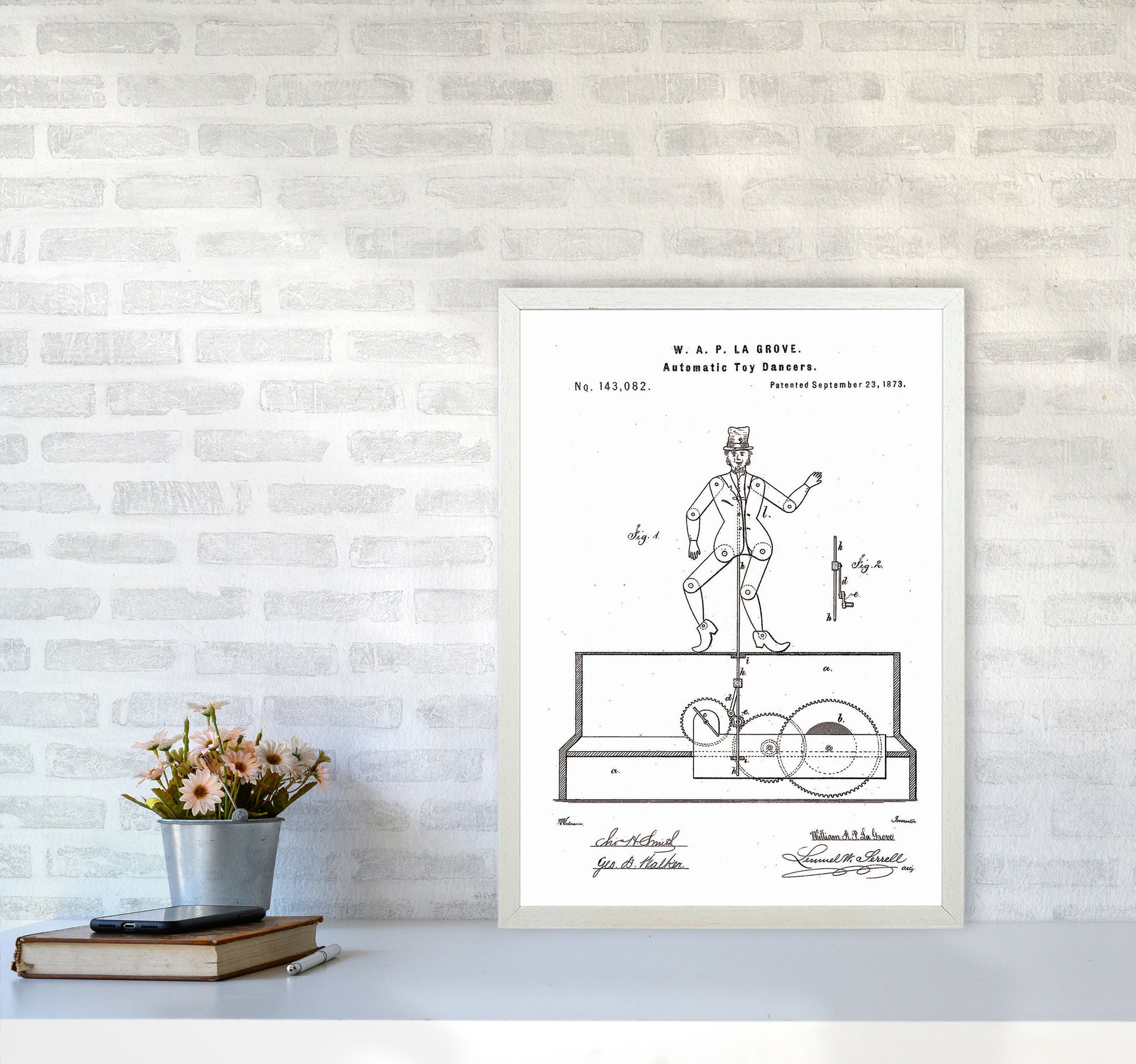 Toy Dancer Patent Art Print by Jason Stanley A2 Oak Frame