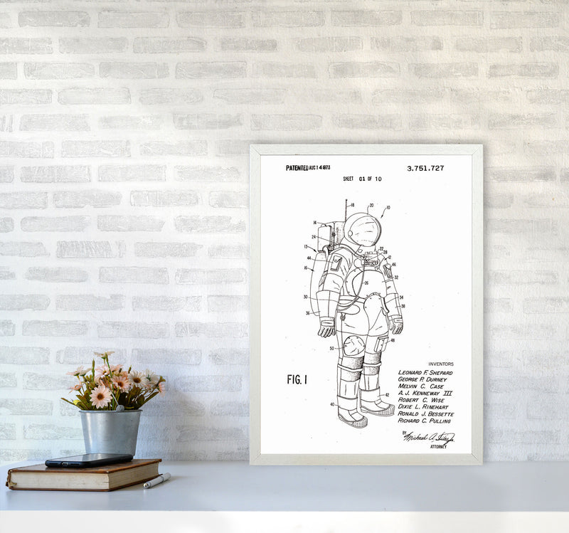 Spacesuit Patent Art Print by Jason Stanley A2 Oak Frame