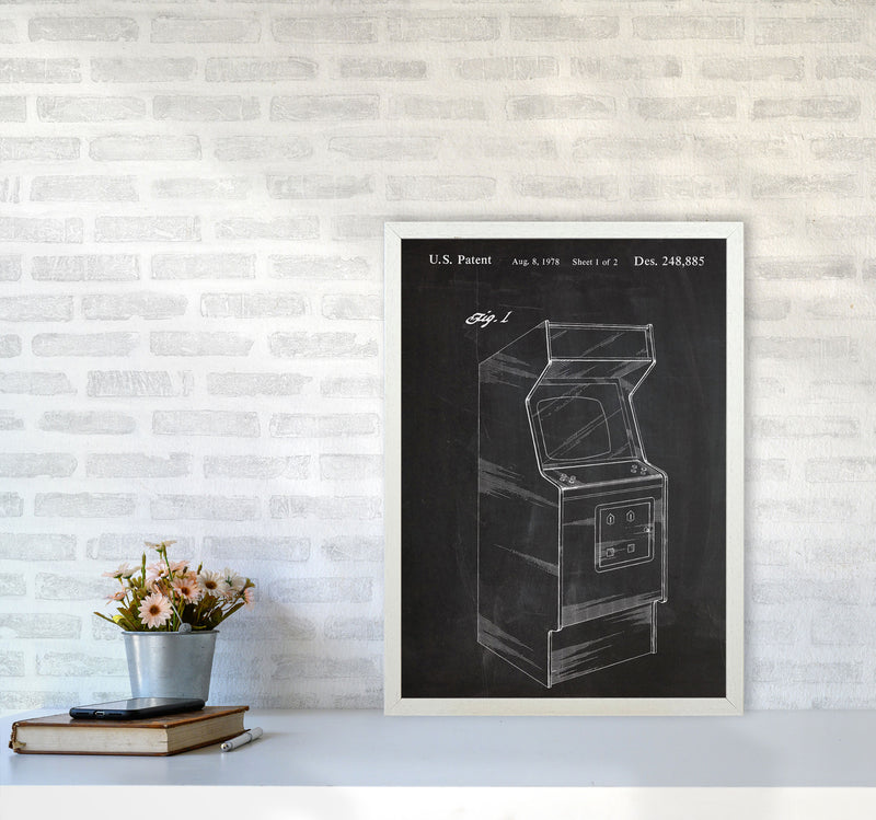 Arcade Game Patent Art Print by Jason Stanley A2 Oak Frame