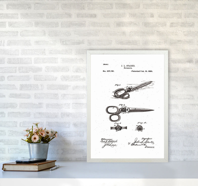 Scissors Patent Art Print by Jason Stanley A2 Oak Frame