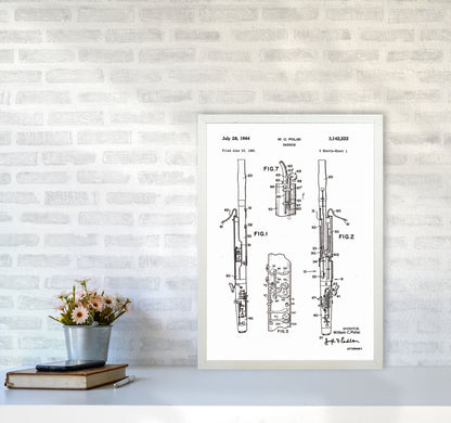 Bassoon Patent Art Print by Jason Stanley A2 Oak Frame