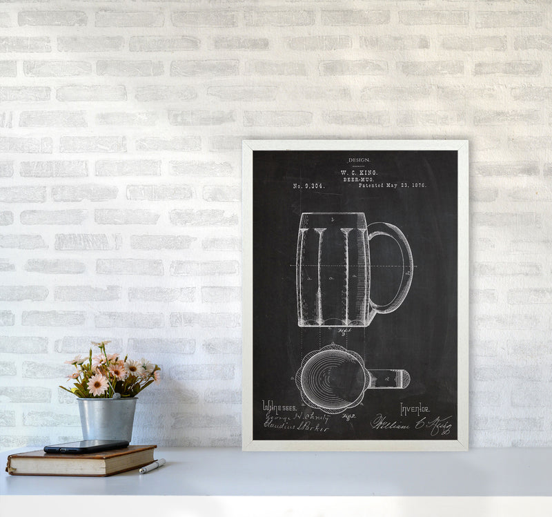 Beer Mug Patent Art Print by Jason Stanley A2 Oak Frame