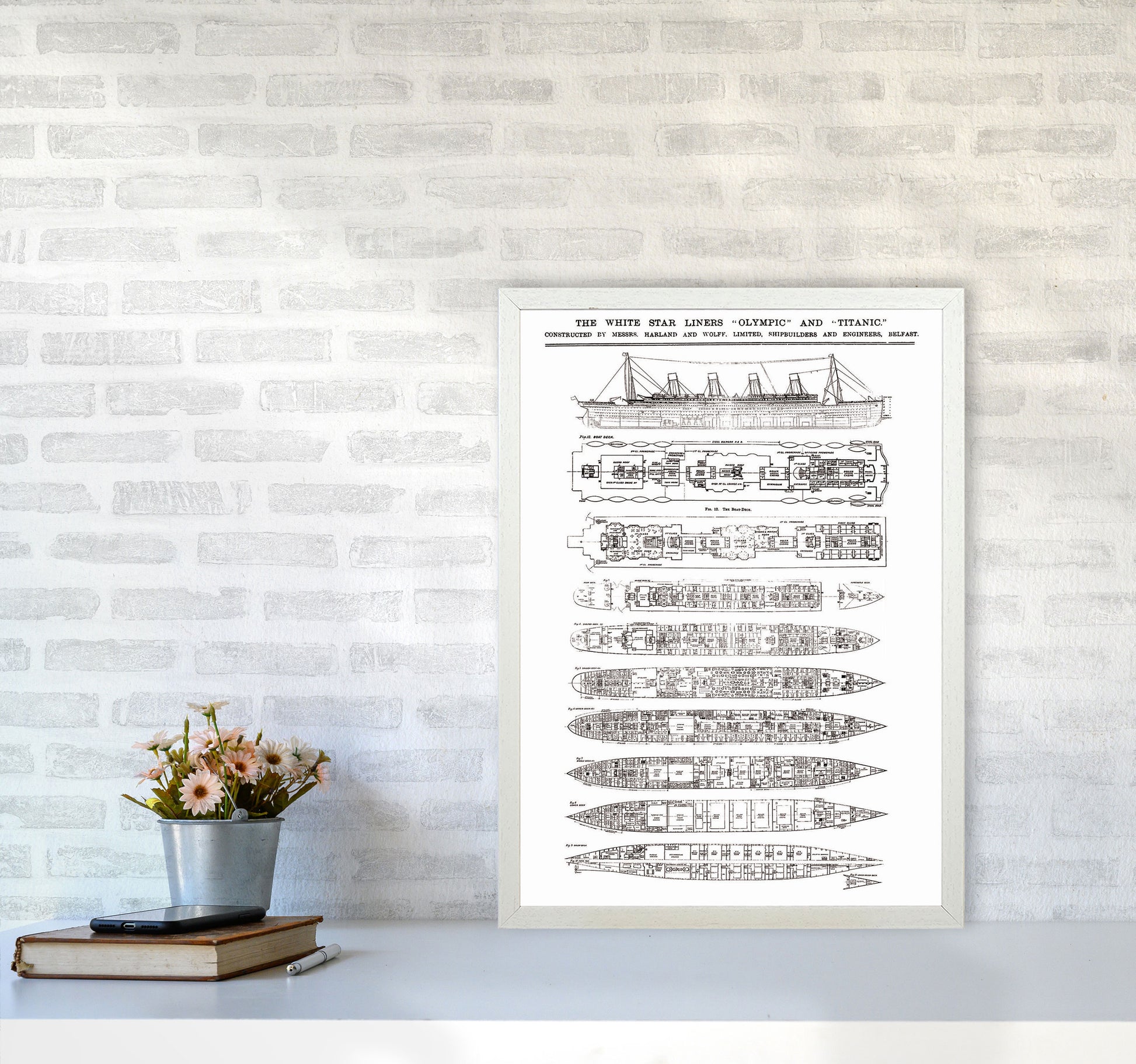 Titanic Patent Art Print by Jason Stanley A2 Oak Frame