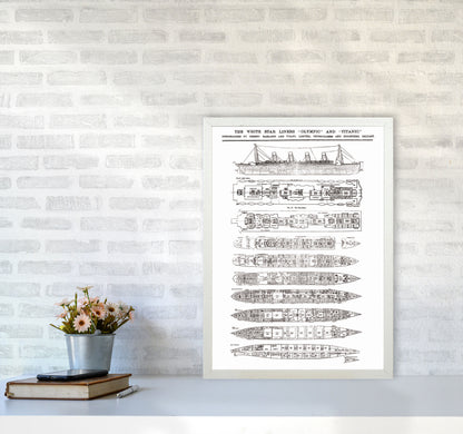 Titanic Patent Art Print by Jason Stanley A2 Oak Frame
