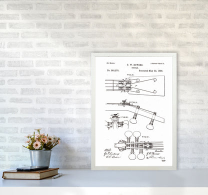 Guitar Patent Art Print by Jason Stanley A2 Oak Frame
