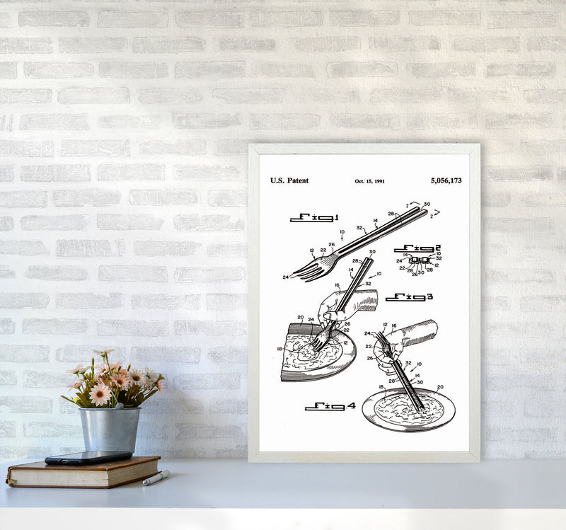 Fork Patent Art Print by Jason Stanley A2 Oak Frame