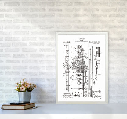 Flute Patent Art Print by Jason Stanley A2 Oak Frame