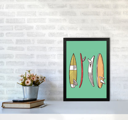Vintage Surfboard Collection Art Print by Jason Stanley A3 White Frame