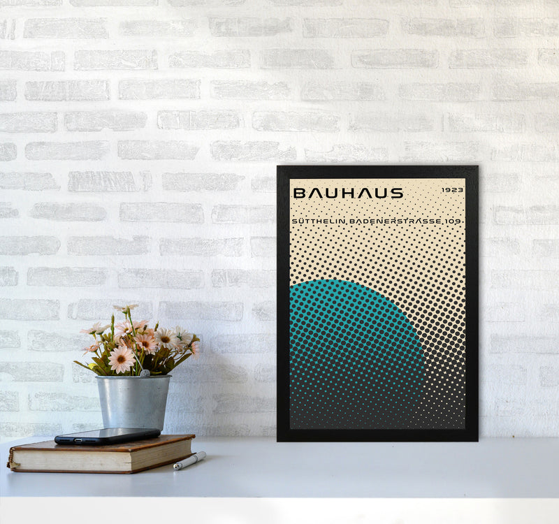 Bauhaus Geometric Teal Vibe Art Print by Jason Stanley A3 White Frame