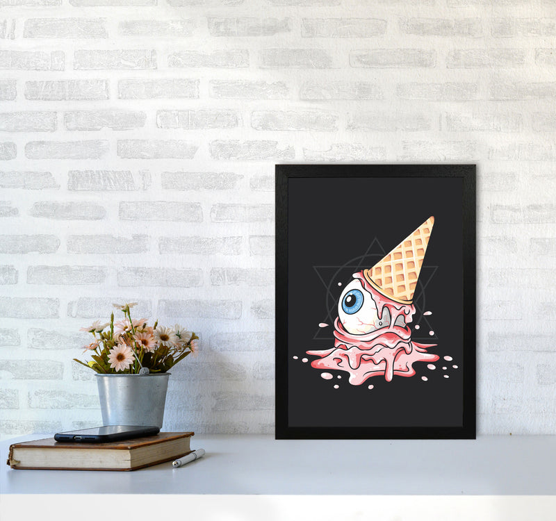 Strawberry Eyeball Icecream Art Print by Jason Stanley A3 White Frame