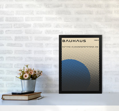 Bauhaus Geometric Blue Vibe Art Print by Jason Stanley A3 White Frame