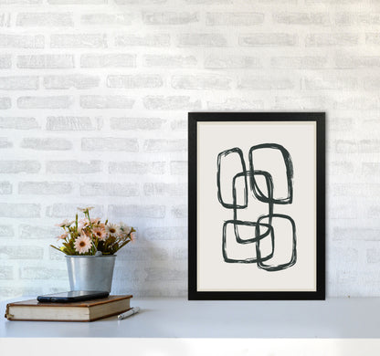 Modern Abstract Shapes 3 Art Print by Jason Stanley A3 White Frame