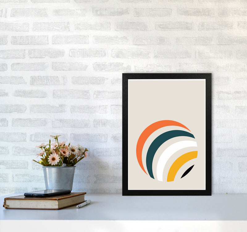 Retro Geometric Circle 1 Art Print by Jason Stanley A3 White Frame