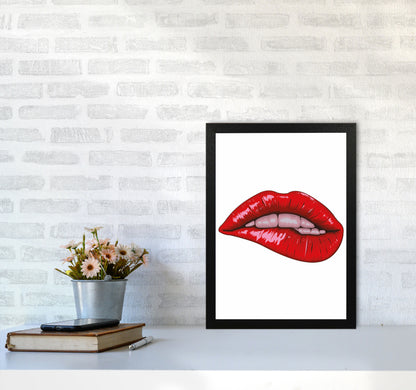 When She Bites Her Lip Art Print by Jason Stanley A3 White Frame