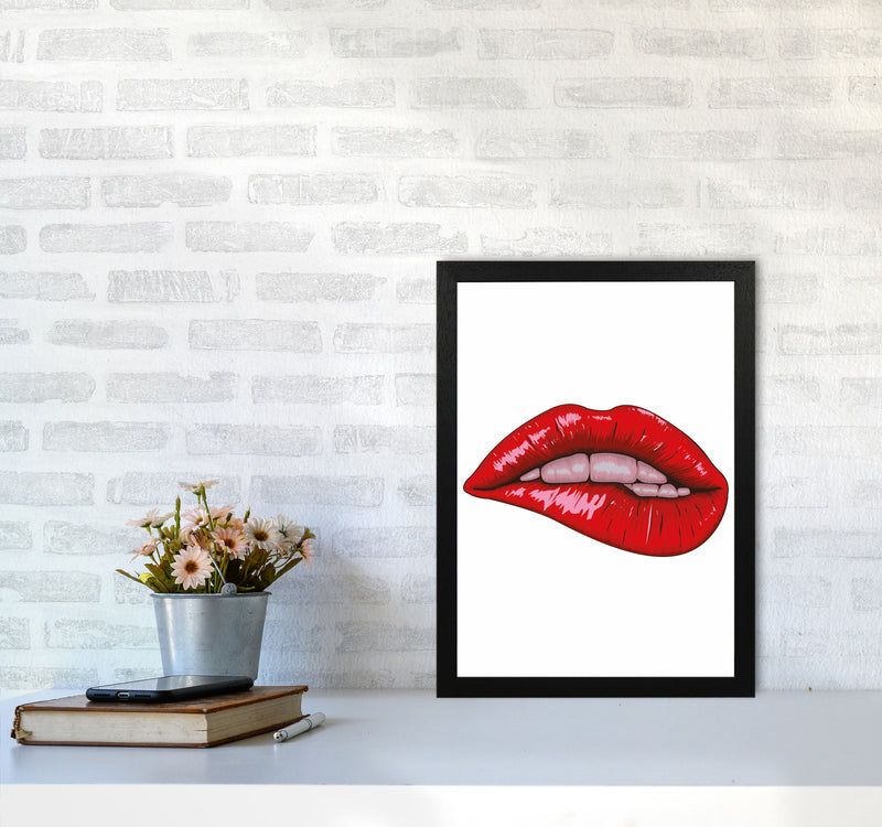 When She Bites Her Lip Art Print by Jason Stanley A3 White Frame