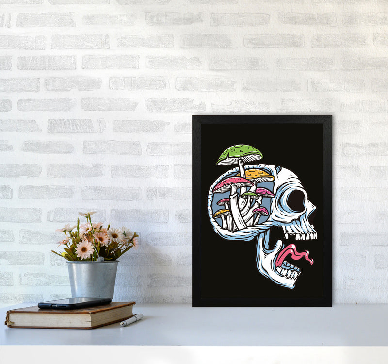 Head Full Of Mushrooms Art Print by Jason Stanley A3 White Frame