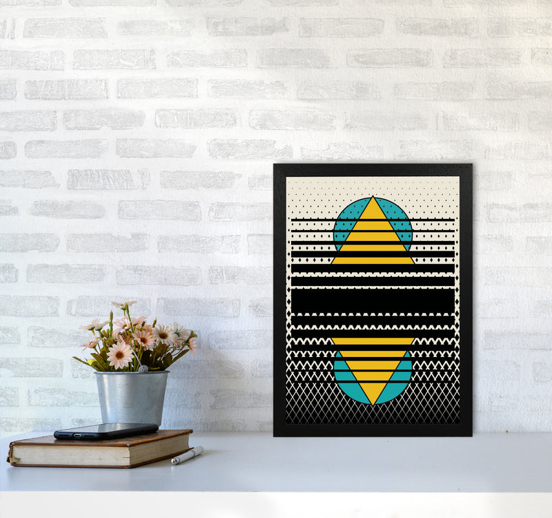 Geometric Suns Pattern Art Print by Jason Stanley A3 White Frame