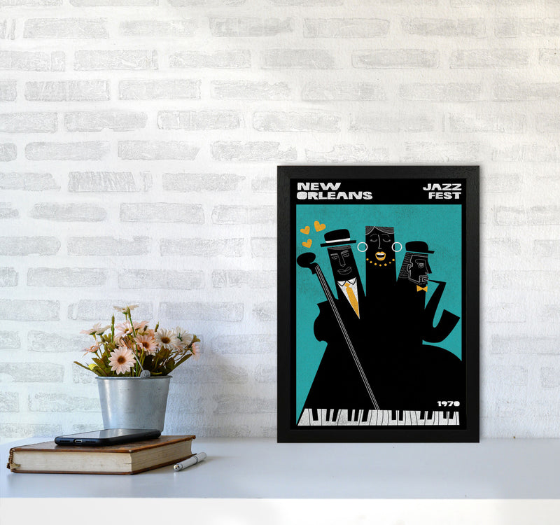 New Orleans Jazz Fest Art Print by Jason Stanley A3 White Frame