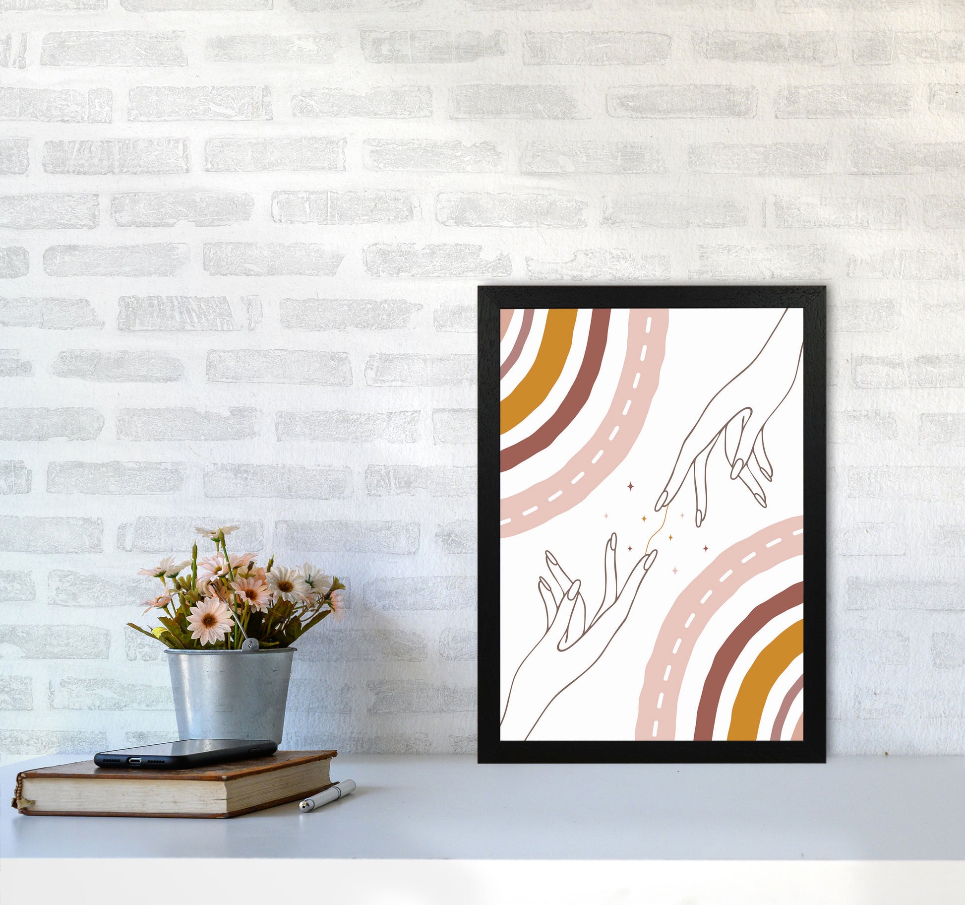 We Are All Connected Art Print by Jason Stanley A3 White Frame