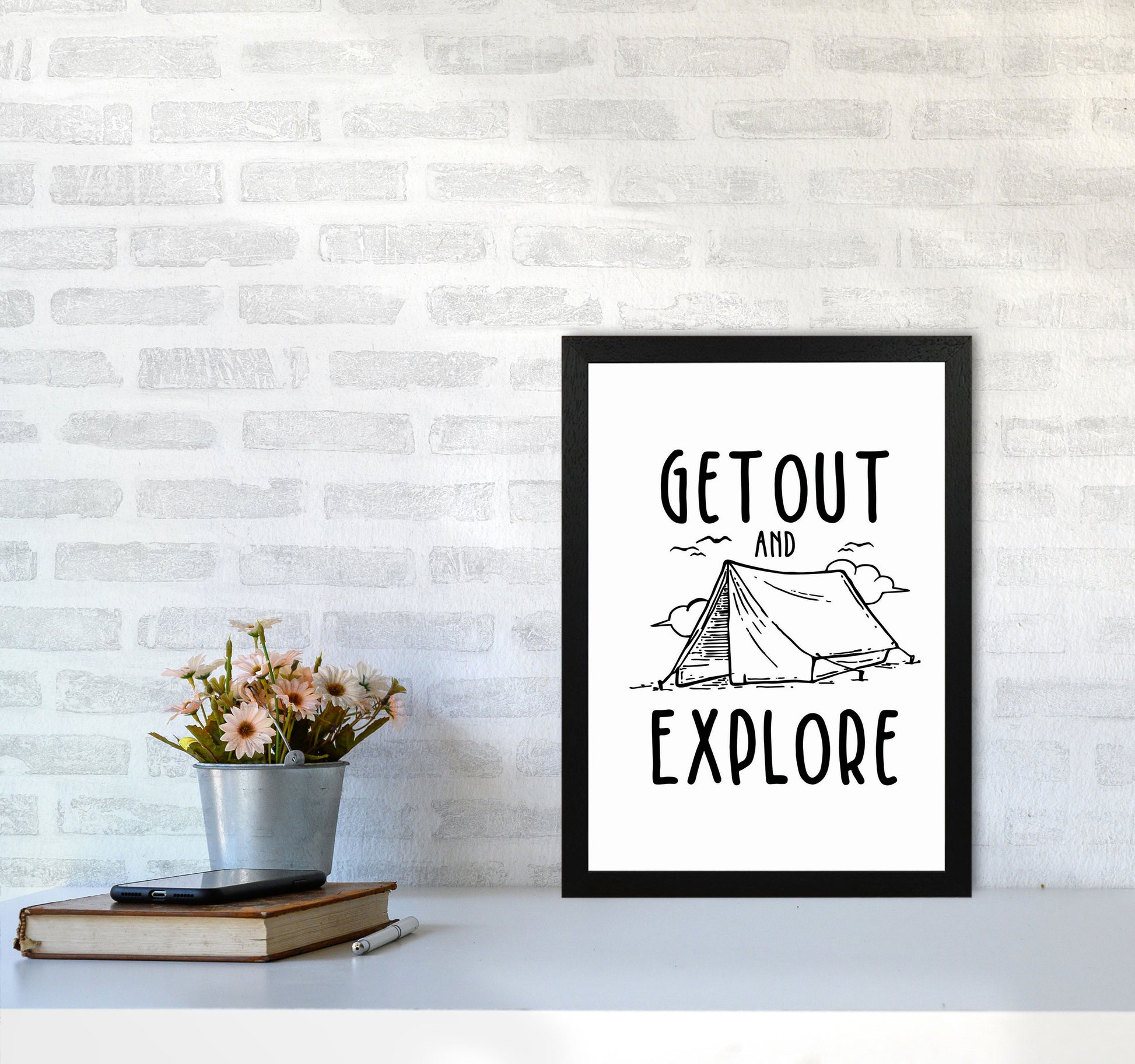 Get Out And Explore Art Print by Jason Stanley A3 White Frame