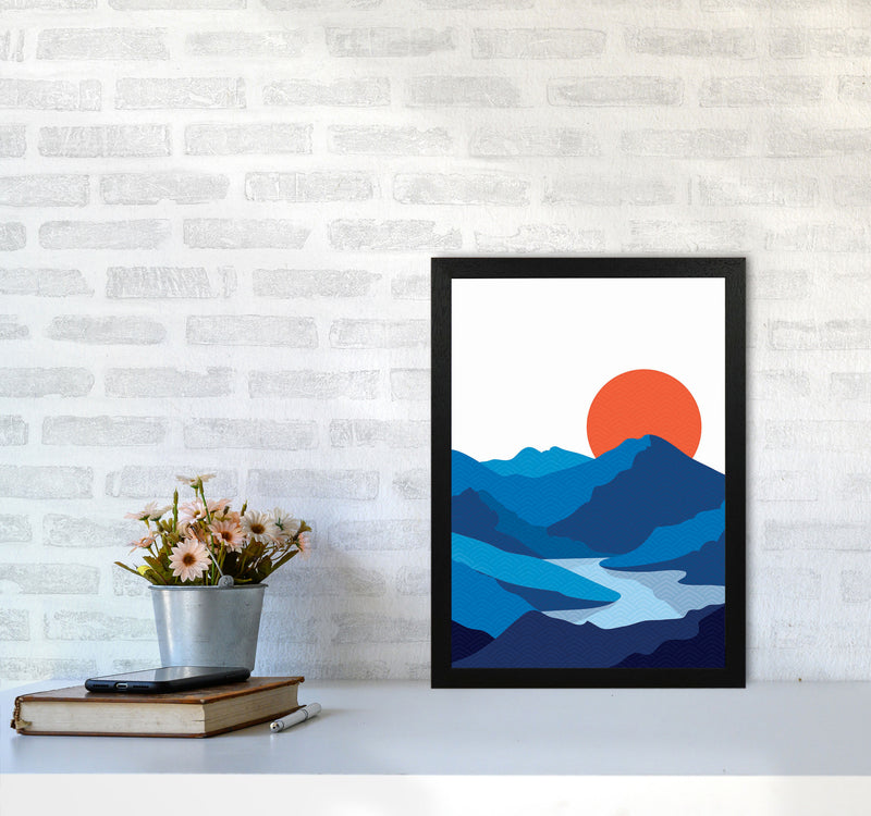 Japanese Mountain Art Print by Jason Stanley A3 White Frame