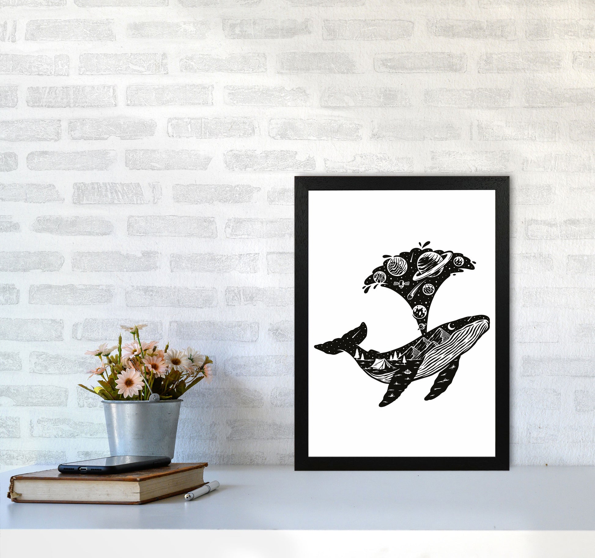 Humpback Universe Art Print by Jason Stanley A3 White Frame