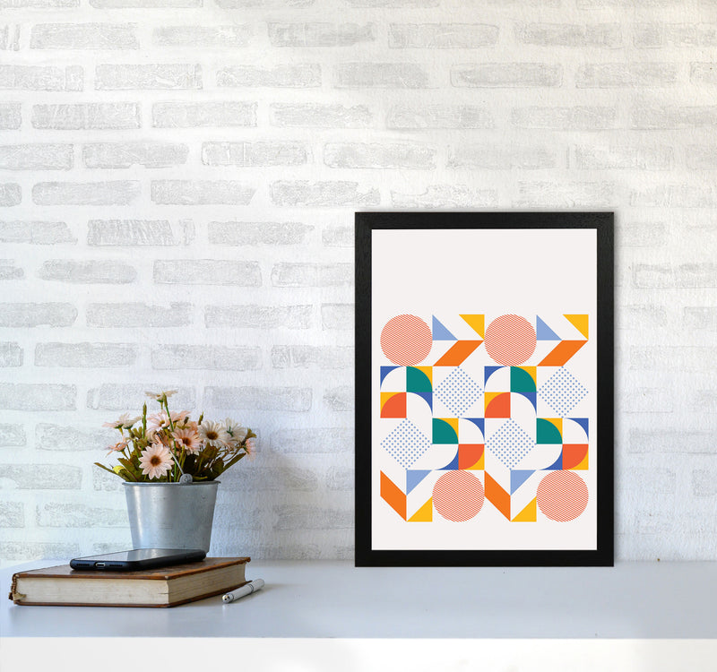 Retro Geometric 3 Art Print by Jason Stanley A3 White Frame
