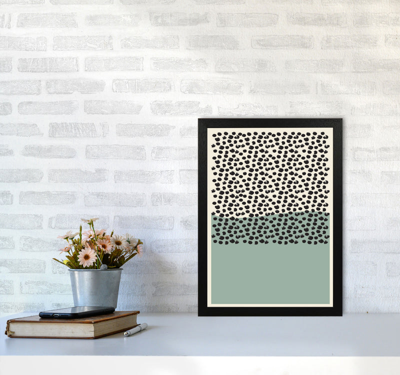 Green Midcentury Art Print by Jason Stanley A3 White Frame
