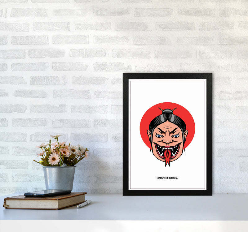Japanese Geisha Art Print by Jason Stanley A3 White Frame