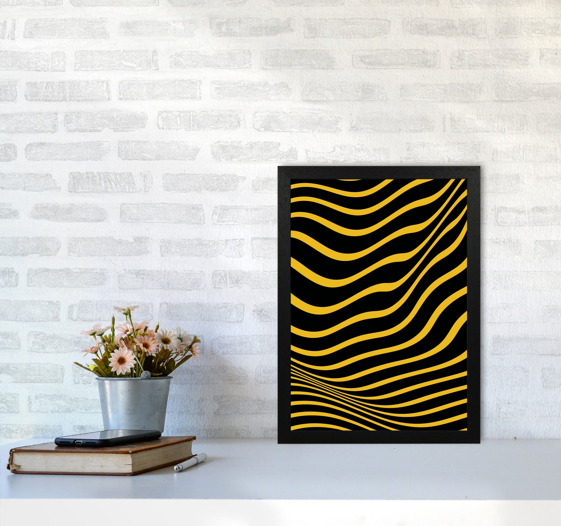 Yellow Vibes Art Print by Jason Stanley A3 White Frame