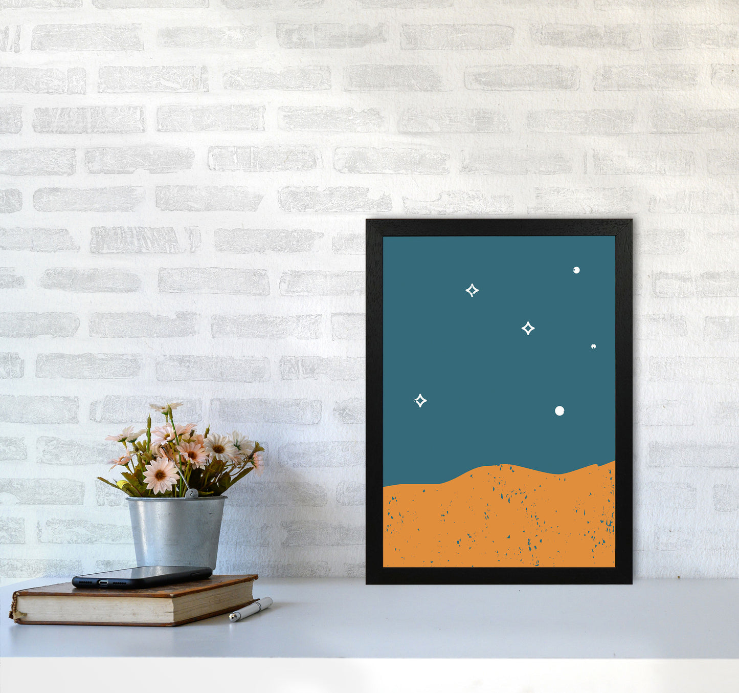 Starry Night Art Print by Jason Stanley A3 White Frame