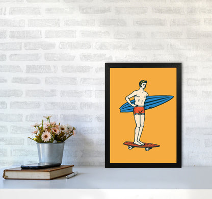 Gone Surfin' Art Print by Jason Stanley A3 White Frame