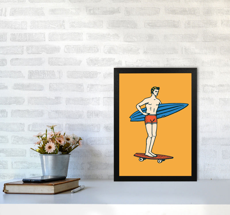 Gone Surfin' Art Print by Jason Stanley A3 White Frame