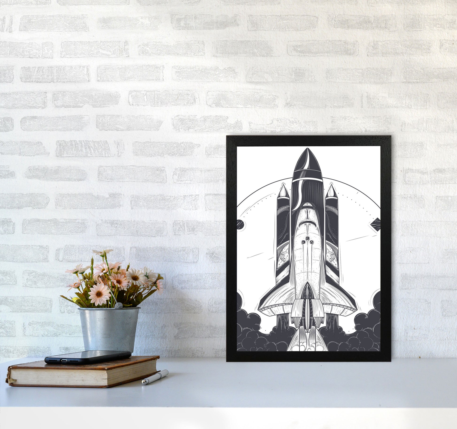 Blastoff! Art Print by Jason Stanley A3 White Frame