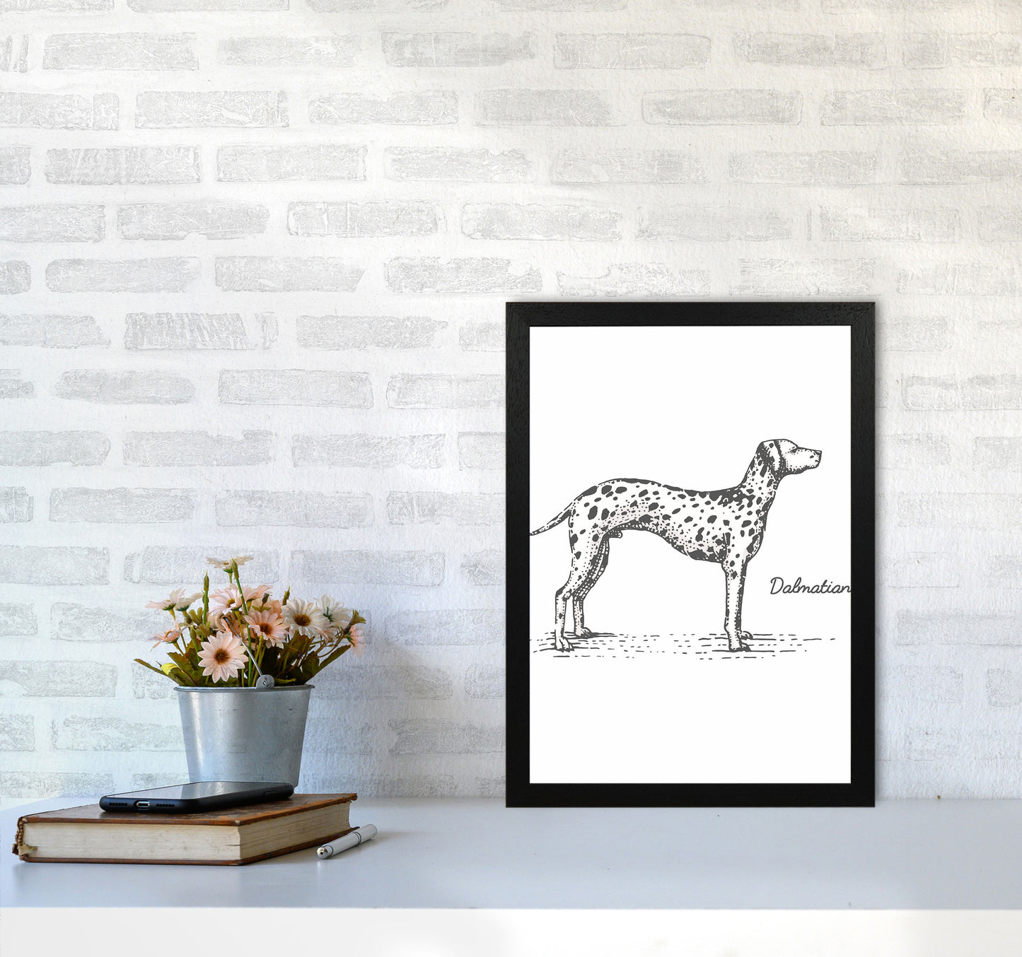 Dalmation Art Print by Jason Stanley A3 White Frame