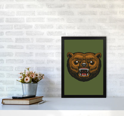 Ol Grizzly Art Print by Jason Stanley A3 White Frame
