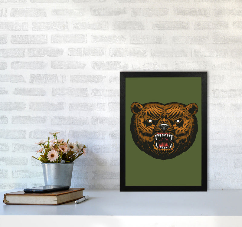 Ol Grizzly Art Print by Jason Stanley A3 White Frame